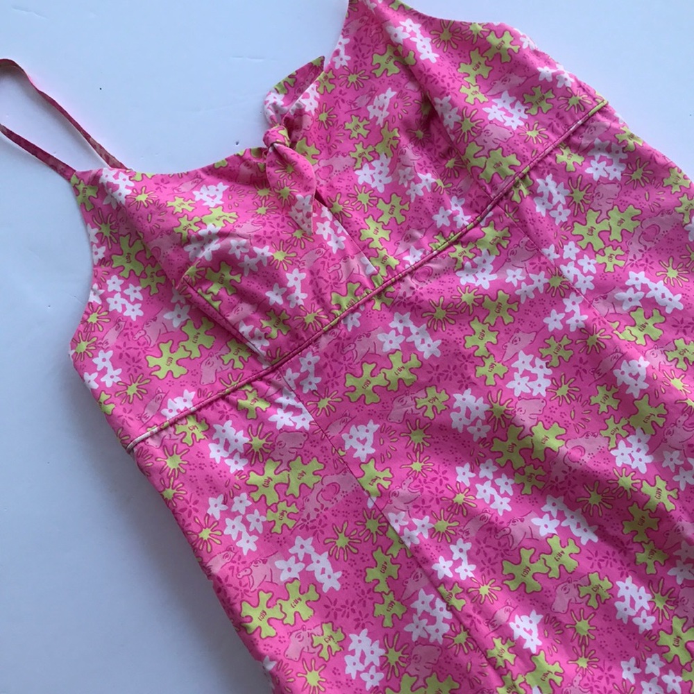 Rare Vintage Lilly Pulitzer Dress White Label Sundress 10 Shift Slip Barbie Pink - Picture 6 of 15